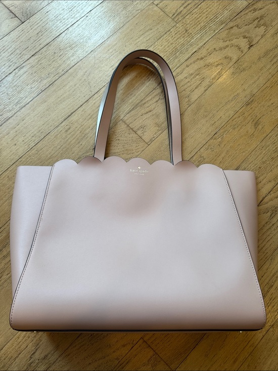 kate spade Handbags - kate spade pale pink scallop-edge leather tote